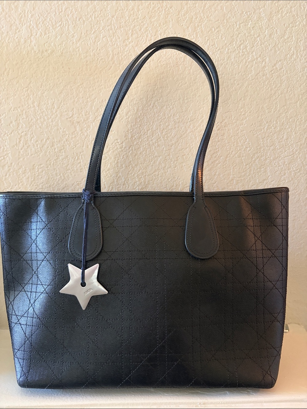 Dior Black  Leather Tote with original Star Charm